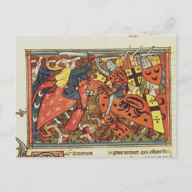 Battle between Crusaders and Moslems Postcard (Front)
