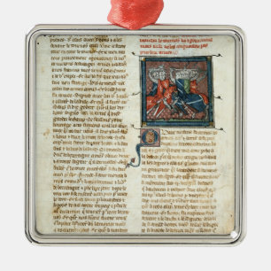 Battle between knights, from 'Roman d'Artus' Metal Tree Decoration