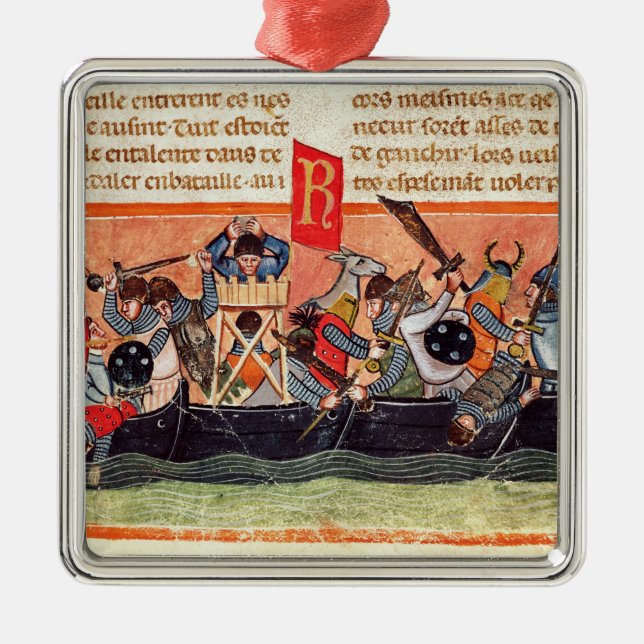 Battle between Romans and Gauls Metal Tree Decoration (Front)