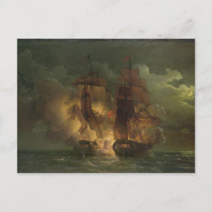 Battle Between the French Frigate 'Arethuse' Postcard