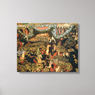 Battle between the Russian and Tatar troops Canvas Print