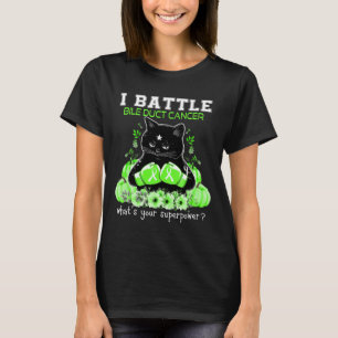 Battle Bile Duct Cancer Awareness Fun Cat T-Shirt