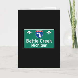 Battle Creek Michigan Interstate Highway Vacation Card