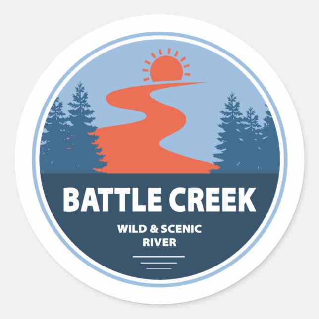 Battle Creek Wild And Scenic River Idaho Classic Round Sticker (Front)