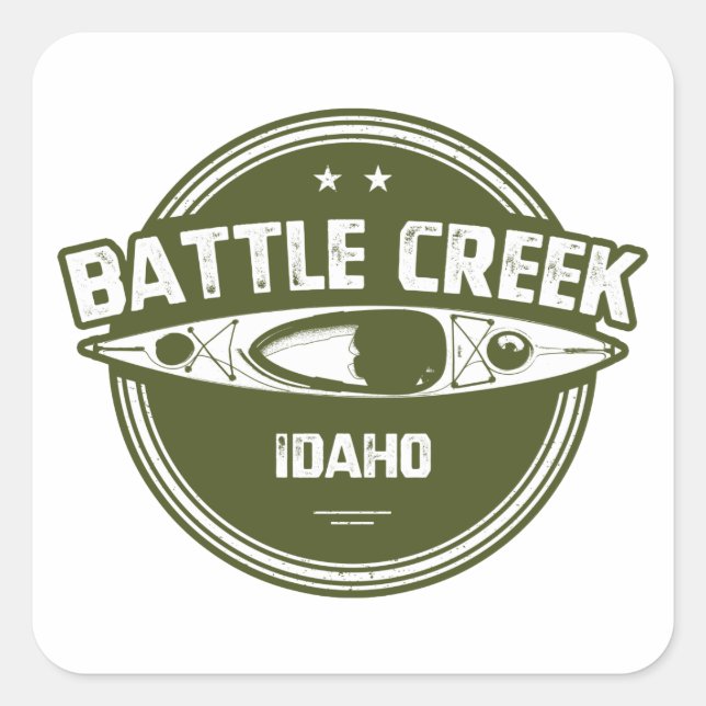 Battle Creek Wild And Scenic River Idaho Kayaking Square Sticker (Front)
