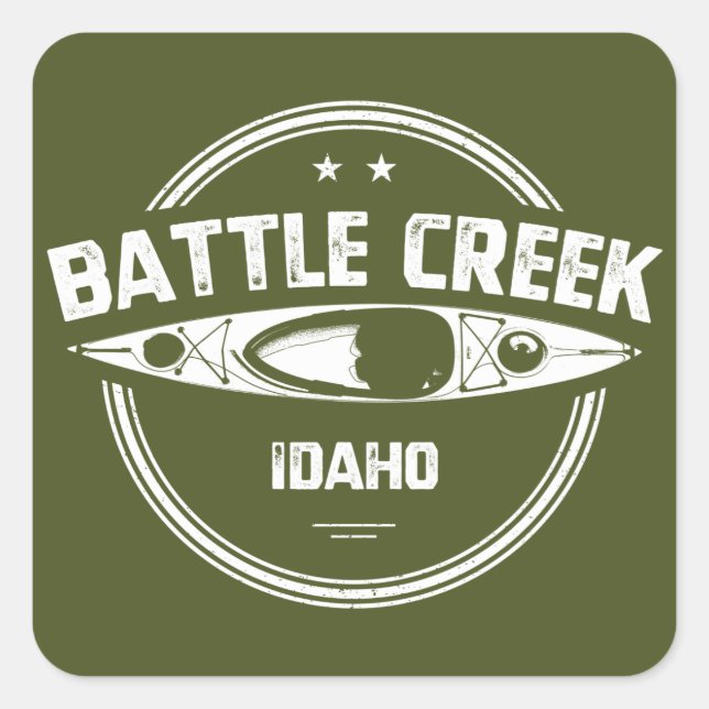 Battle Creek Wild And Scenic River Idaho Kayaking Square Sticker (Front)