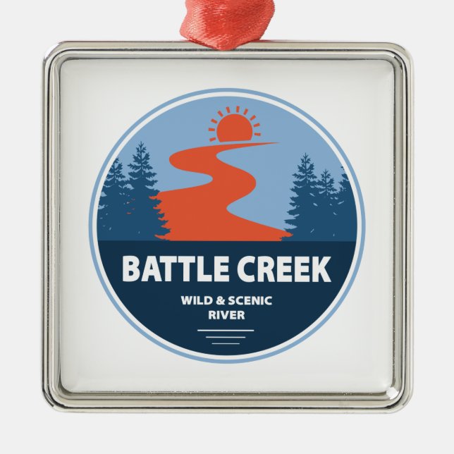 Battle Creek Wild And Scenic River Idaho Metal Tree Decoration (Front)