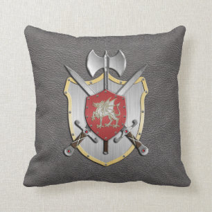Battle Crest Dragon Grey Cushion