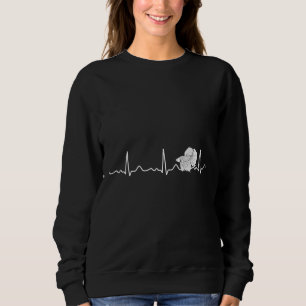Battle Fish Heart Line Heartbeat Pulse Ekg Sweatshirt