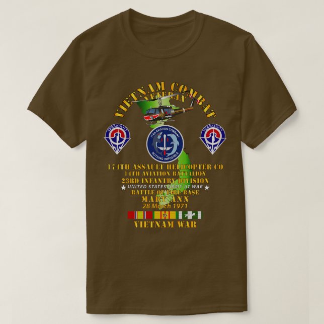 Battle for FSB Mary Ann 174th AHC 14th AVN Bn 23rd T-Shirt (Design Front)
