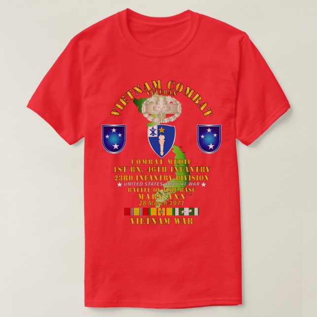 Battle for FSB Mary Ann Combat Medic 1st Bn 46th I T-Shirt (Design Front)