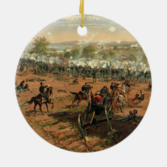 Battle Gettysburg Hancock at Gettysbug Thulstrup Ceramic Tree Decoration (Back)