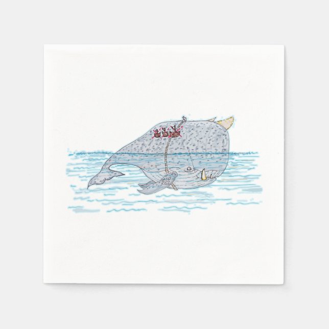 Battle Horn-Whale Napkin (Front)
