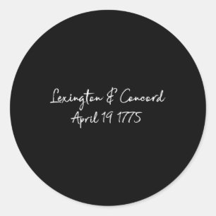 Battle Lexington And Concord April 1775 Revolution Classic Round Sticker