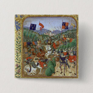 Battle of Agincourt, October 25th 1415 (w/c on pap 15 Cm Square Badge