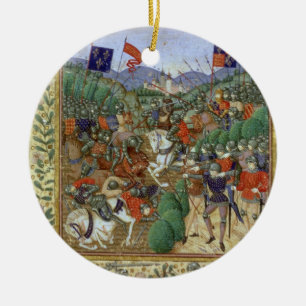 Battle of Agincourt, October 25th 1415 (w/c on pap Ceramic Tree Decoration