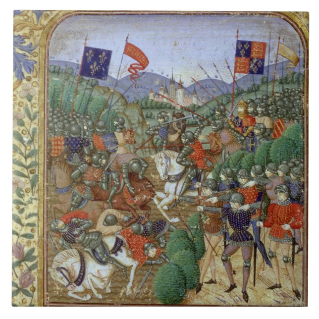 Battle of Agincourt, October 25th 1415 (w/c on pap Tile (Front)