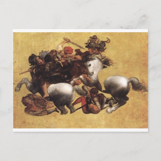 Battle of Anghiari by Leonardo da Vinci Postcard (Front)