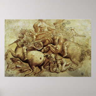 Battle of Anghiari, Leonardo da Vinci, Renaissance Poster