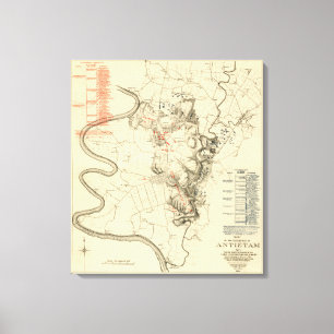 Battle of Antietam - Civil War Panoramic Map 4 Canvas Print