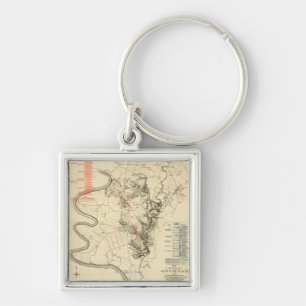 Battle of Antietam - Civil War Panoramic Map 4 Key Ring
