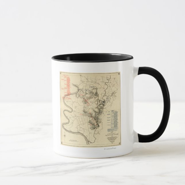 Battle of Antietam - Civil War Panoramic Map 4 Mug (Right)