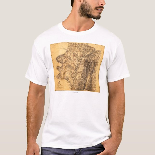 Battle of Antietam - Civil War Panoramic Map 6 T-Shirt (Front)