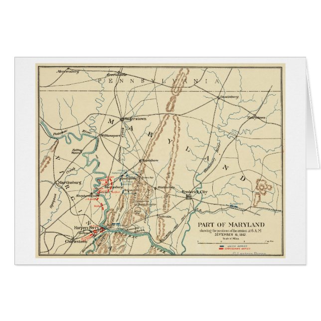 Battle of Antietam - Civil War Panoramic Map 7 (Front Horizontal)