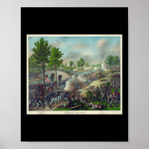 Battle Of Antietam Painting Civil War Battle  Poster