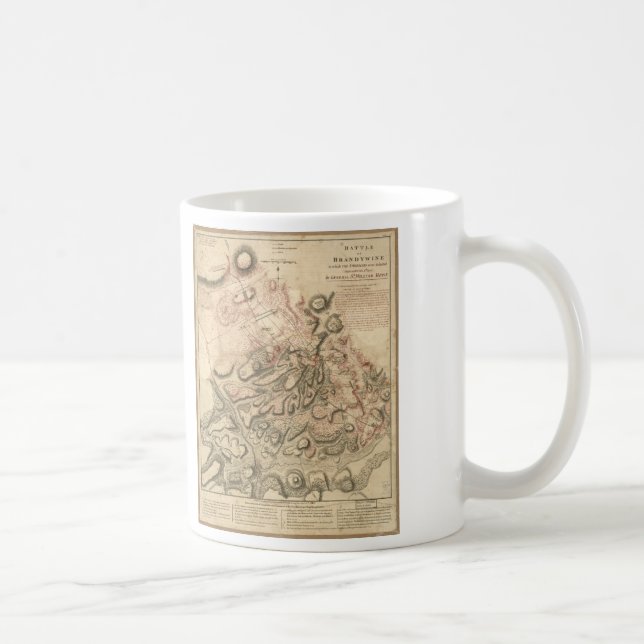 Battle of Brandywine American Revolution Map 1784 Coffee Mug (Right)