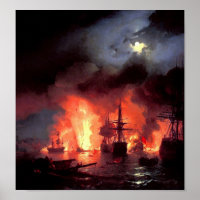 Battle of Cesme at Night