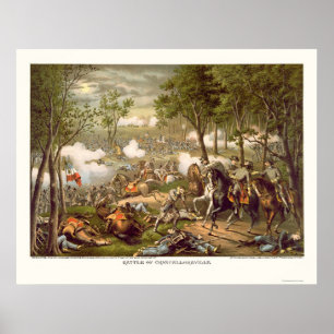 Battle of Chancellorsville by Kurz & Allison 1863 Poster