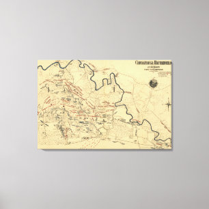 Battle of Chickamauga - Civil War Panoramic Map 2 Canvas Print