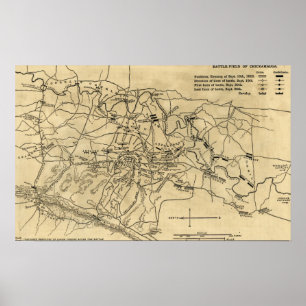 Battle of Chickamauga - Civil War Panoramic Map 2 Poster