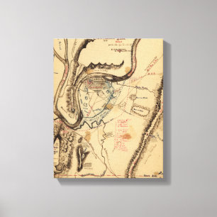 Battle of Chickamauga - Civil War Panoramic Map 3 Canvas Print
