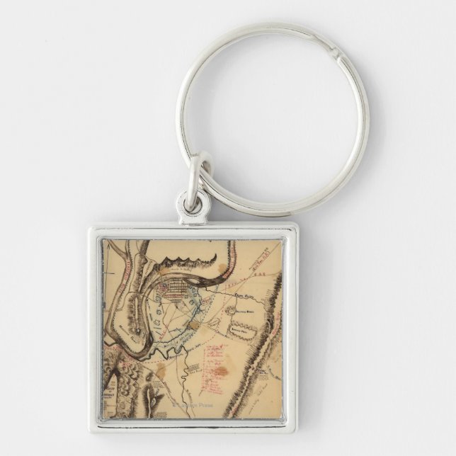 Battle of Chickamauga - Civil War Panoramic Map 4 Key Ring (Front)