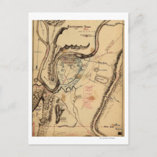 Battle of Chickamauga - Civil War Panoramic Map 4 Postcard