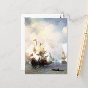 Battle of Chios , Ivan Aivazovsky Postcard