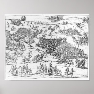 Battle of Courtrais Between French and Flemish Poster
