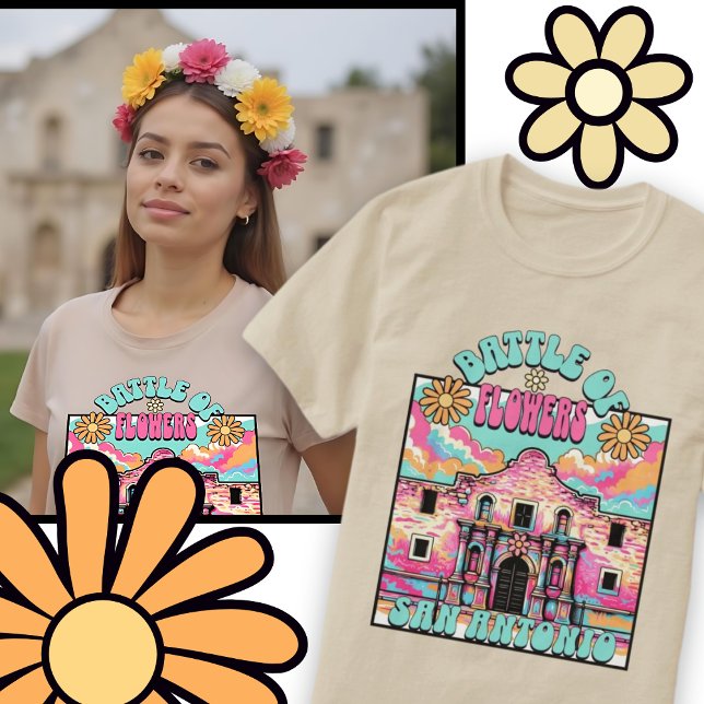 Battle of Flowers San Antonio Alamo Texas Fiesta T-Shirt (Battle of Flowers San Antonio Alamo Texas Fiesta T-Shirt)