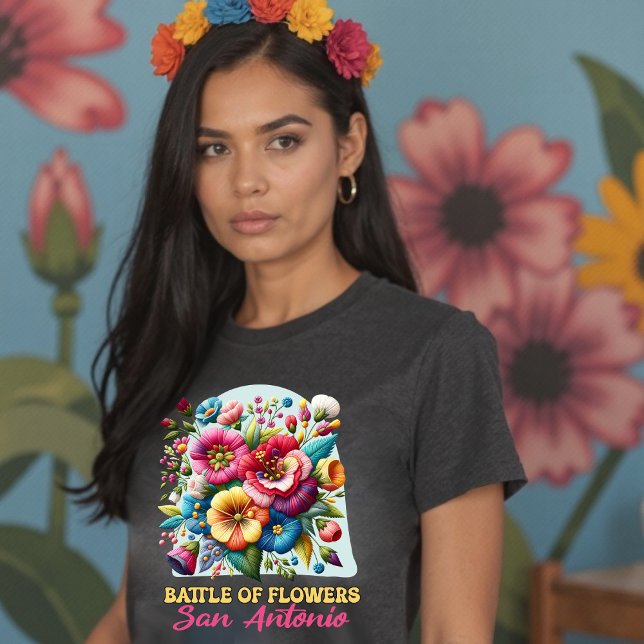 Battle of Flowers San Antonio Texas Fiesta Floral T-Shirt (Battle of Flowers San Antonio Texas Fiesta Floral T-Shirt)