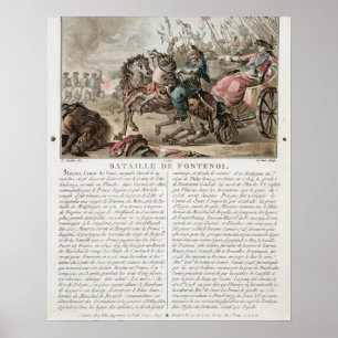 Battle of Fontenoy, 1745, engraved by Louis Le Coe Poster