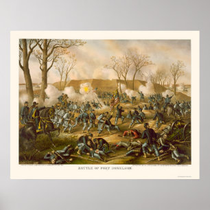 Battle of Fort Donelson by Kurz and Allison 1862 Poster