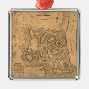 Battle of Fort Donelson - Civil War Panoramic Ma Metal Tree Decoration