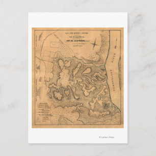 Battle of Fort Donelson - Civil War Panoramic Ma Postcard