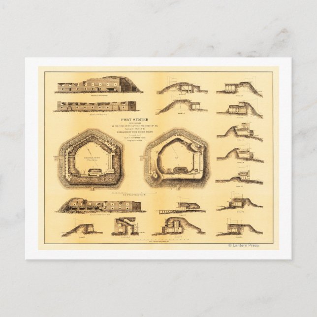 Battle of Fort Sumter - Civil War Panoramic 4 Postcard (Front)