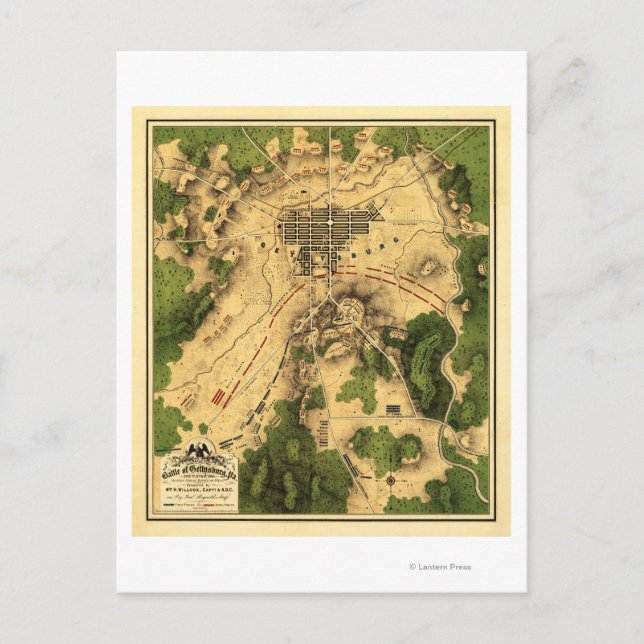 Battle of Gettysburg 10 Postcard (Front)