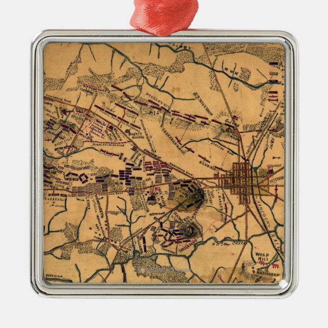 Battle of Gettysburg 14 Metal Tree Decoration (Front)