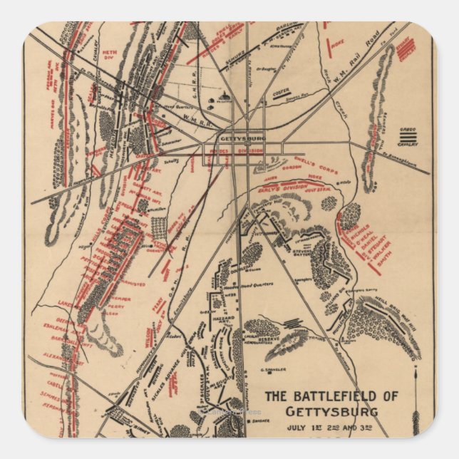 Battle of Gettysburg 2 Square Sticker (Front)