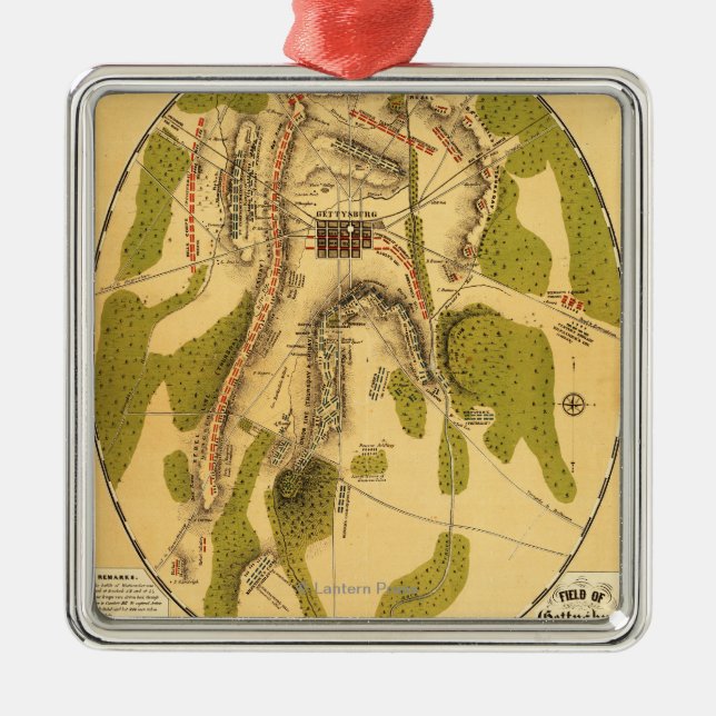 Battle of Gettysburg 7 Metal Tree Decoration (Front)